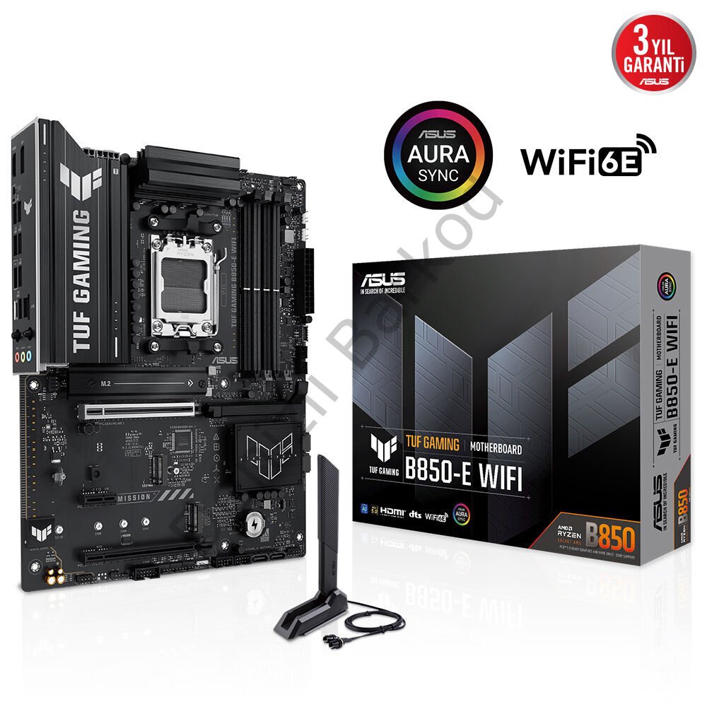 ASUS TUF GAMING B850-E WIFI 4xDDR5 HDMI+DP 3xM.2 AM5 ANAKART
