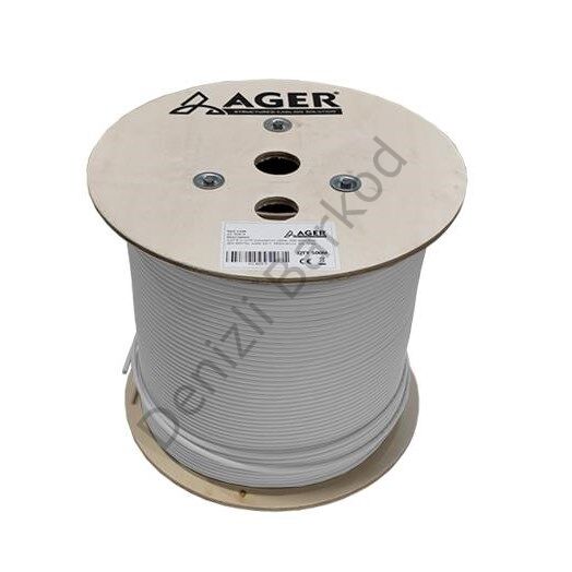 AGER AC-600-5-GRI 500MT U/UTP CAT6 LS0H - HELOJEN FREE GRI 250MHZ 23AWG %100 BAKIR