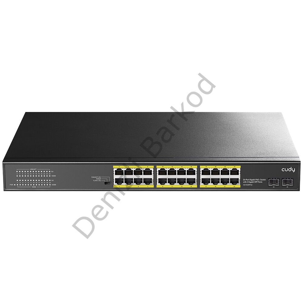 CUDY GS1028PS2 24 PORT 10/100/1000 24 PORT POE+ 2 X SFP YONETILEMEZ RACK MOUNT SWITCH