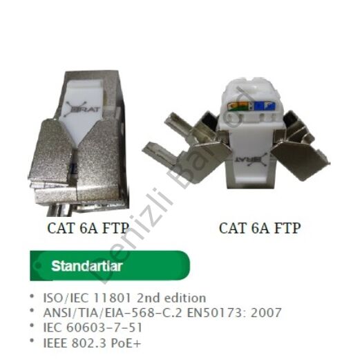 ERAT EAC-C6AFTP-JCK 180 DERECE ( ZIRHLI ) CAT6A KEYSTONE JACK