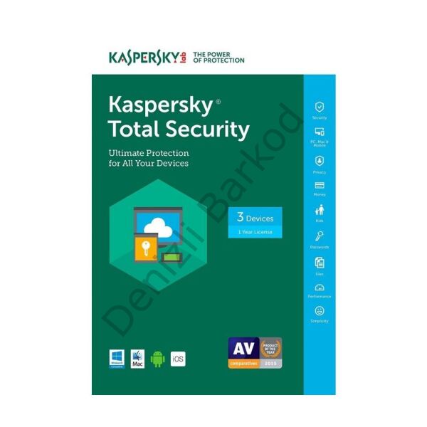 KASPERSKY TOTAL SECURITY MULTI DEVICE KUTU 3 KULLANICI 1 YIL