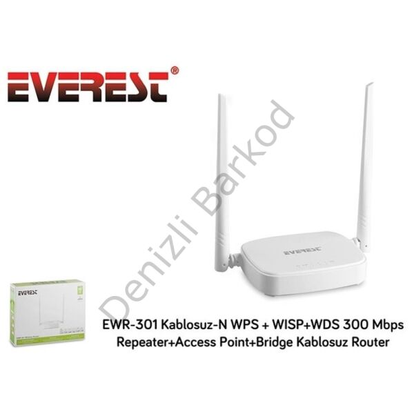 EVEREST EWR-301 300MBPS 4PORT 2 ANTEN 5DBI 2.4GHz INDOOR ACCESS POINT/ROUTER/REPEATER