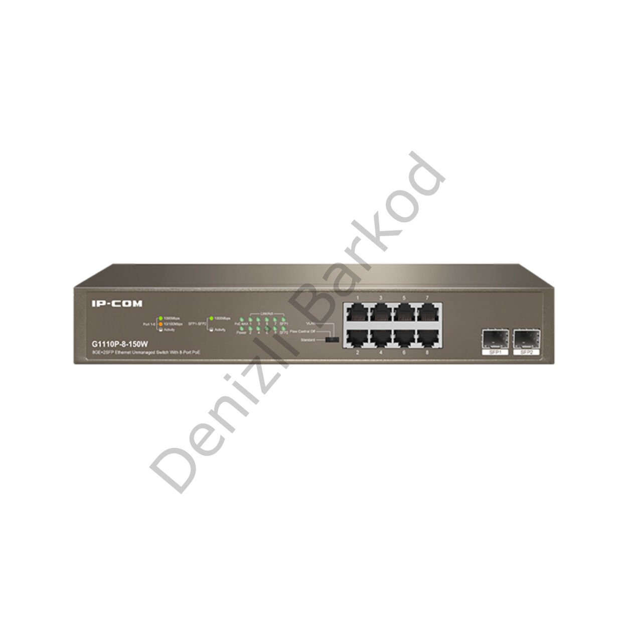 IP-COM G1110P-8-150W 8 PORT 10/100/1000 8 PORT POE 2 X SFP 150W YONETILEMEZ RACK MOUNT SWITCH