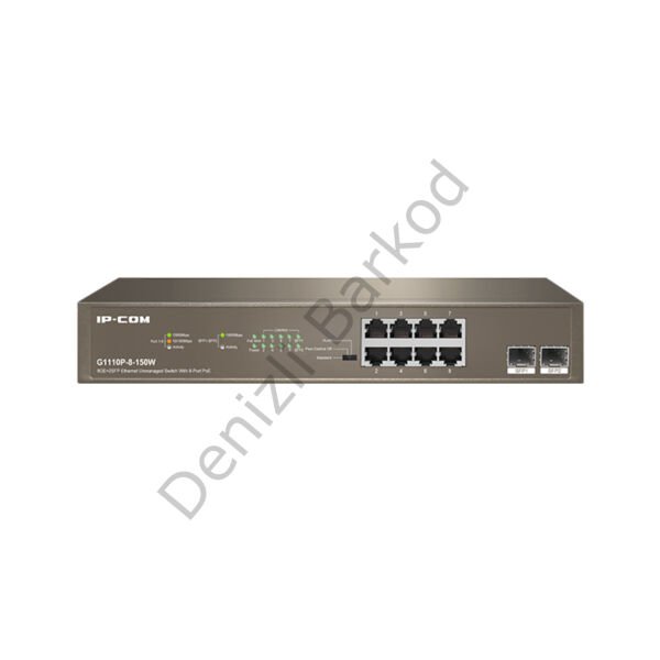 IP-COM G1110P-8-150W 8 PORT 10/100/1000 8 PORT POE 2 X SFP 150W YONETILEMEZ RACK MOUNT SWITCH