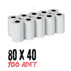 Adisyon Fiş Yazıcı Kağıdı Rulo 80x40 - 100 Adet (1 Koli)