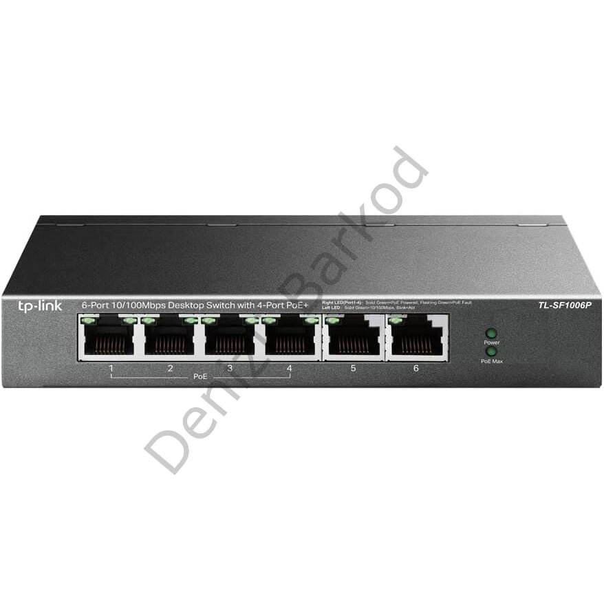 TP-LINK TL-SF1006P 6 PORT 10/100 4 PORT POE 2 X UPLINK YONETILEMEZ DESKTOP SWITCH