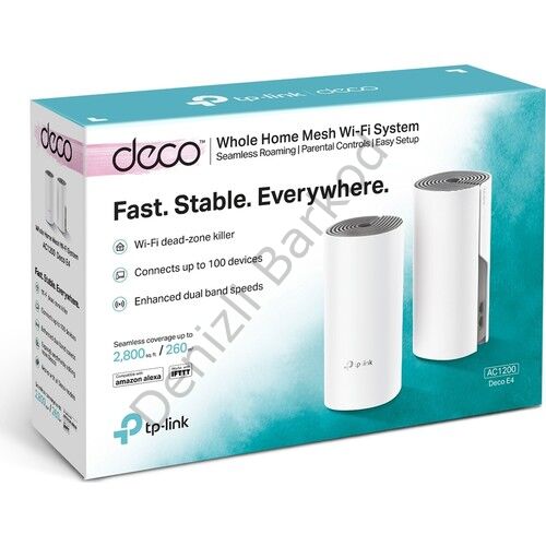 TP-LINK DECO E4(2-PACK) 1200MBPS 2.4 GHZ & 5 GHZ MESH WIFI INDOOR ACCESS POİNT/ROUTER