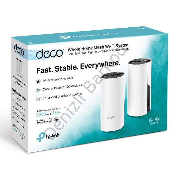 TP-LINK DECO M4(2-PACK) AC1200 2.4 GHZ & 5 GHZ MESH WIFI INDOOR ACCESS POİNT/ROUTER