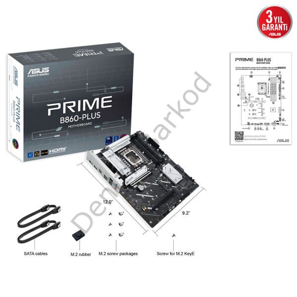 ASUS PRIME B860-PLUS-CSM 4x DDR5 DP/HDMI 3x M.2 1x 2.5GLAN USB3.2 1851P ANAKART