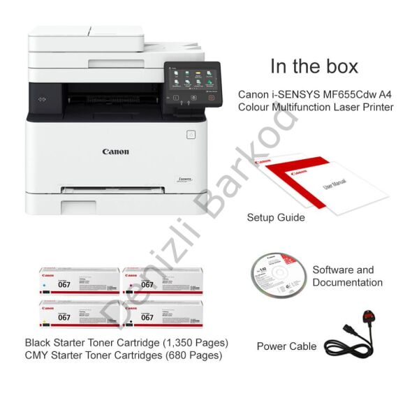 CANON i-SENSYS MF655CDW RENKLİ LAZER YAZICI TARAYICI FOTOKOPİ DUBLEX USB/ETHERNET/WIFI A4