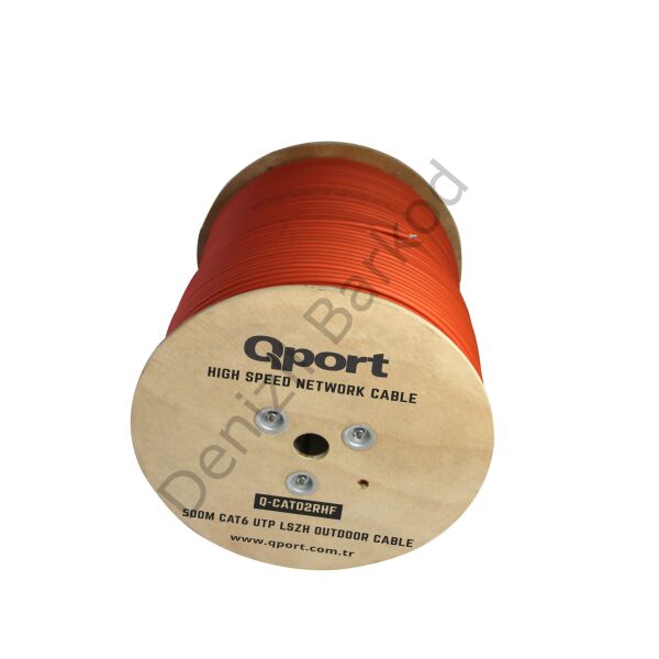 QPORT Q-CATO2RHF 500MT UTP CAT6 OUTDOOR NETWORK KABLO TURUNCU LSZH 23AWG 0.58MM