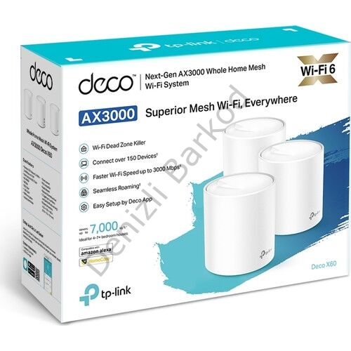 TP-LINK DECO X60(3-PACK) 3000MBPS DUALBAND WIFI6 INDOOR ACCESS POINT