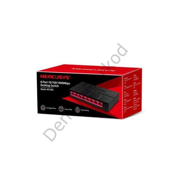 TP-LINK MERCUSYS MS108G 8 PORT 10/100/1000 YONETILEMEZ DESKTOP SWITCH PLASTİK KASA