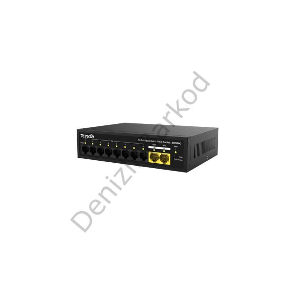 TENDA SG110PC 10 PORT 10/100/1000 8 PORT POE 2 PORT UPLINK 100W YONETILEMEZ DESKTOP SWITCH