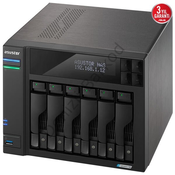 ASUSTOR AS6706T 6 BAY NAS(6X22TB Desteği), 8GB DDR4, M.2 x4, PCIe x1, 2.5GbE x2 DEPOLAMA ÜNİTESİ