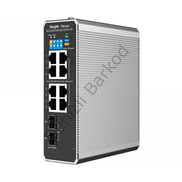 RUIJIE REYEE RG-NIS2100-8GT2SFP-HP 8 PORT 10/100/1000 8 PORT POE 2 X SFP 240 WATT RUJIE CLOUD YONETILEBILIR ENDÜSTRİYEL