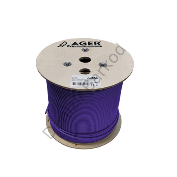 AGER AC-600-5-PU 500MT U/UTP CAT6 LS0H - HELOJEN FREE MOR 250MHZ 23AWG %100 BAKIR
