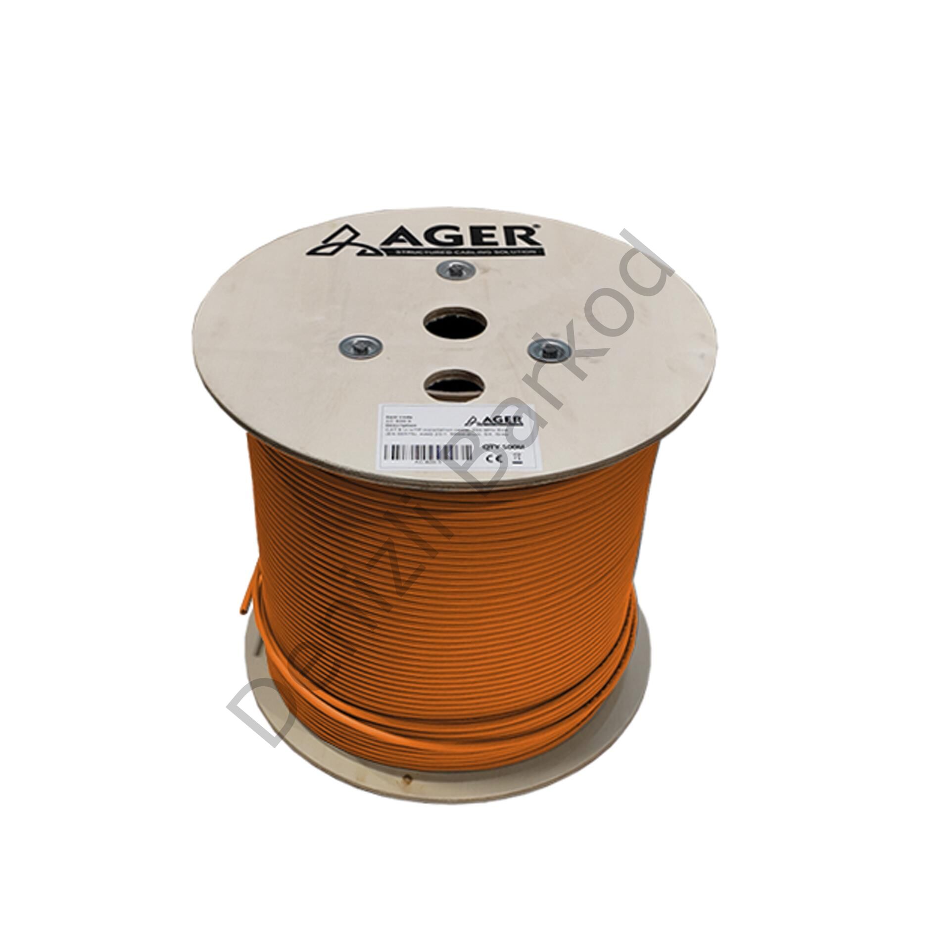 AGER AC-600-5-OR 500MT U/UTP CAT6 LS0H - HELOJEN FREE TURUNCU 250MHZ 23AWG %100 BAKIR