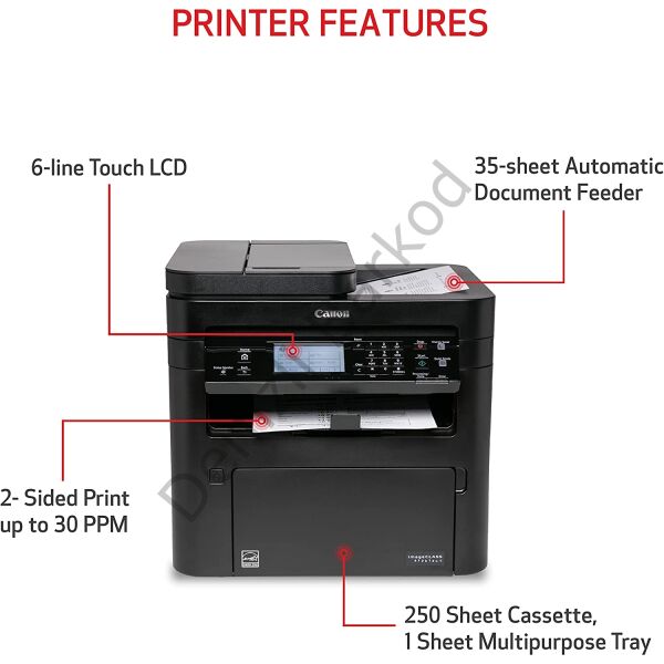 CANON i-SENSYS MF267DW II LAZER YAZICI TARAYICI FOTOKOPİ FAX DUBLEX USB/ETHERNET/WIFI A4