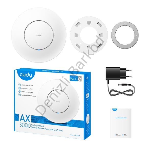CUDY AP3000 AX3000 Wi-Fi 6 1PORT 5.6DBI 2.4 GHZ & 5 GHZ TAVAN TİPİ ACCESS POINT