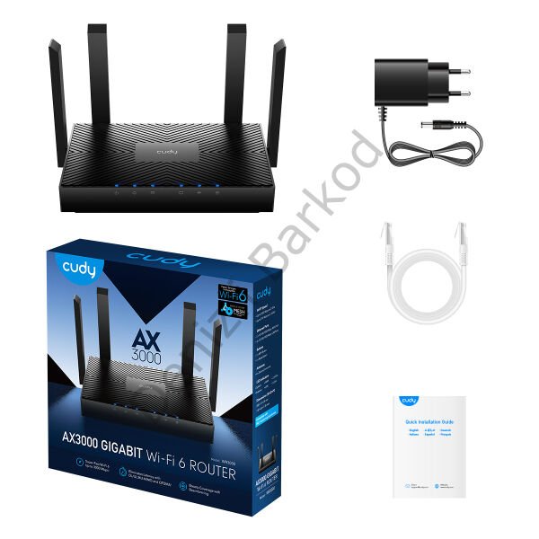 CUDY WR3000 AX3000 Wi-Fi 6 4PORT GIGABIT 4 ANTEN DUALBAND ROUTER