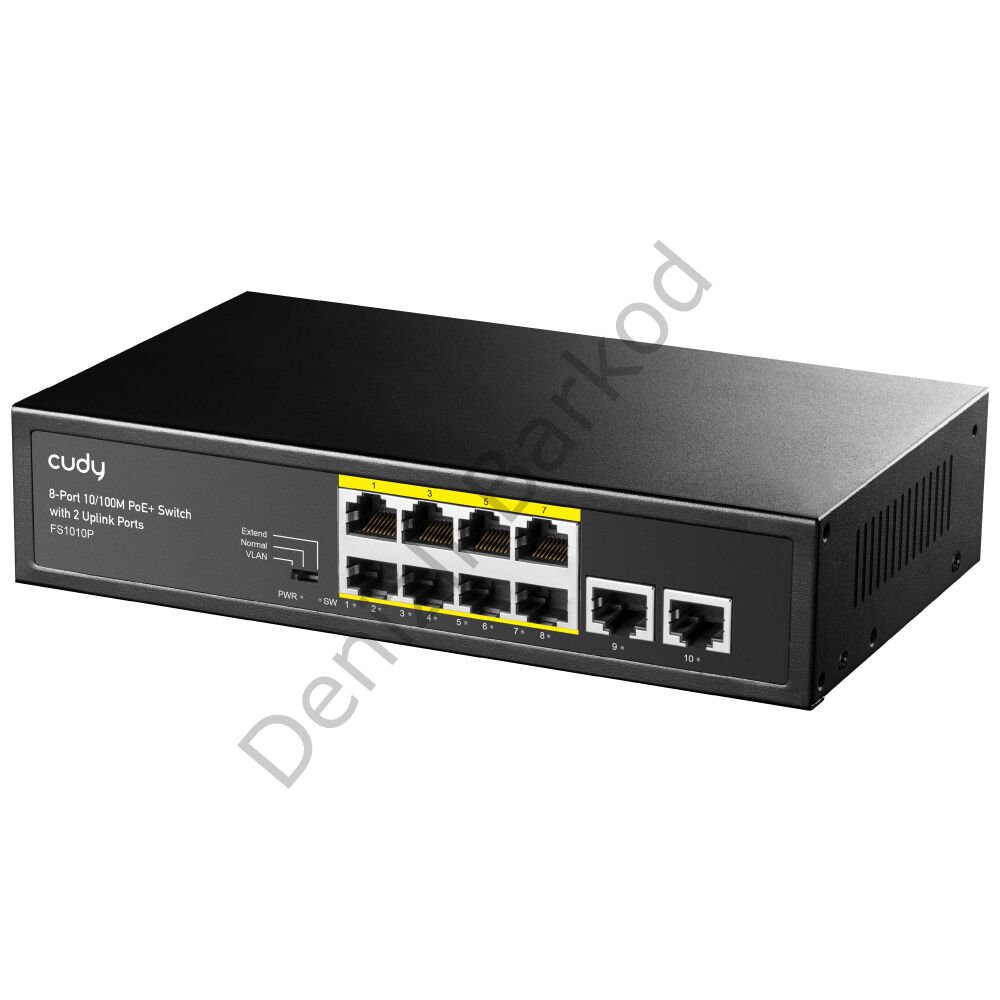 CUDY FS1010P 8 PORT 10/100 8 PORT POE+ 2 PORT UPLINK 120W YONETILEMEZ DESKTOP SWITCH