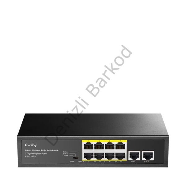 CUDY FS1010PG 8 PORT 10/100 8 PORT POE+ 2 PORT UPLINK 120W YONETILEMEZ DESKTOP SWITCH