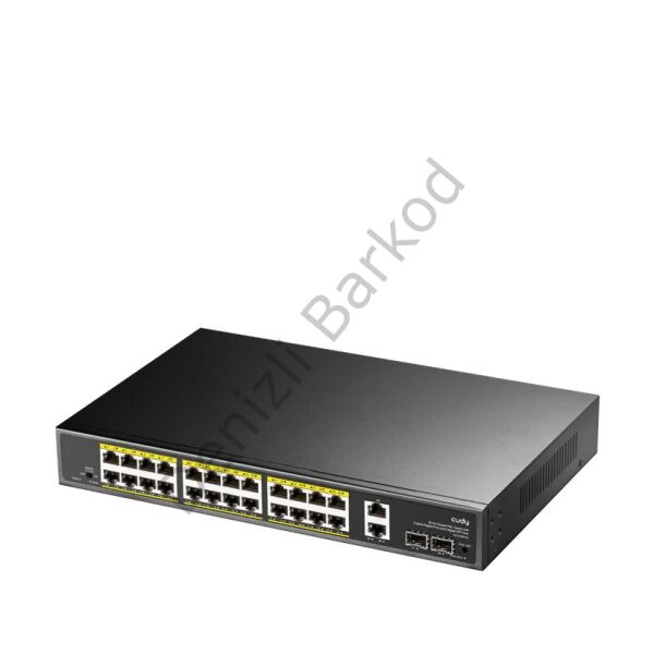 CUDY GS1026PS2 24 PORT 10/100/1000 24 PORT POE+ 2 PORT UPLINK +2 SFP 300W YONETILEMEZ RACK MOUNT SWITCH