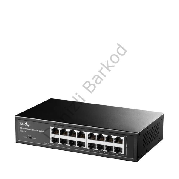 CUDY GS1016 16 PORT 10/100/1000 YONETILEMEZ RACK MOUNT SWITCH METAL KASA