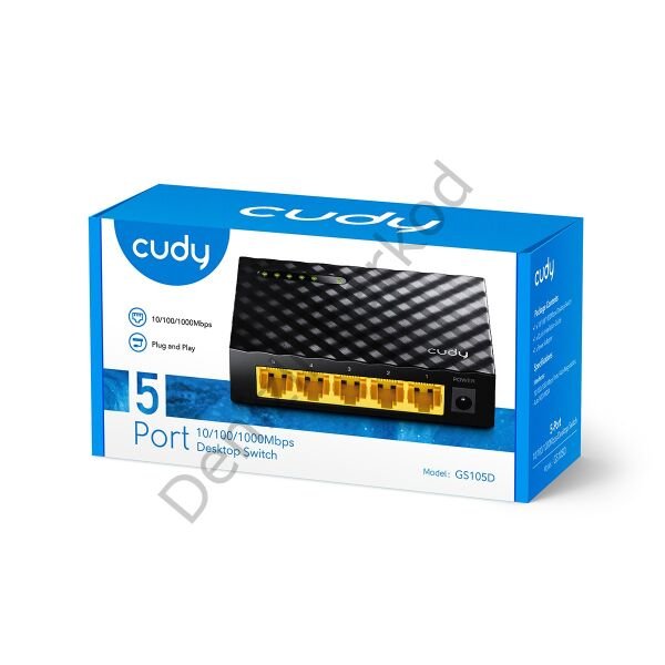 CUDY GS105D 5 PORT 10/100/1000 YONETILEMEZ DESKTOP SWITCH PLASTİK KASA
