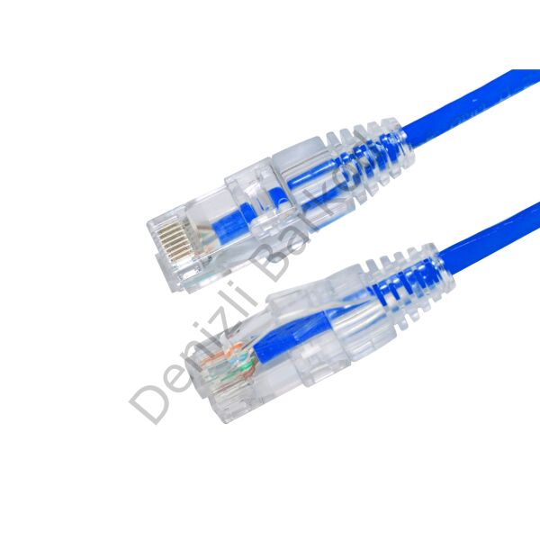 AGER AC-602-0015 15CM UTP SLIM CAT6 PATCH KABLO MAVİ Cu, LSZH AWG 28