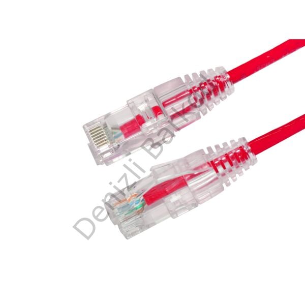 AGER AC-602-0015 15CM UTP SLIM CAT6 PATCH KABLO KIRMIZI Cu, LSZH AWG 28