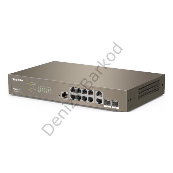 TENDA TEG5312F 10 PORT 10/100/1000 2 X SFP YONETILEBILIR RACK MOUNT SWITCH