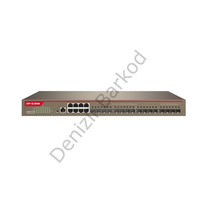 IP-COM G5324-16F 16 PORT 1G SFP + 8 PORT BAKIR 10/100/1000 L3 YÖNETİLEBİLİR RACK MOUNT SWITCH METAL KASA